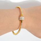 Anti Tarnish Stainless Steel Triple Line Gemstone Kada