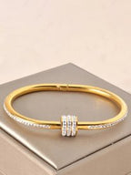 Anti Tarnish Stainless Steel Triple Line Gemstone Kada