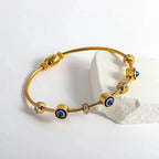 Anti Tarnish Stainless Steel Evil Eye Beaded Bracelet