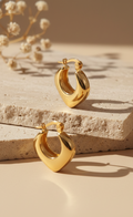 Anti Tarnish Stainless Steel Sculptural Hoop Earrings
