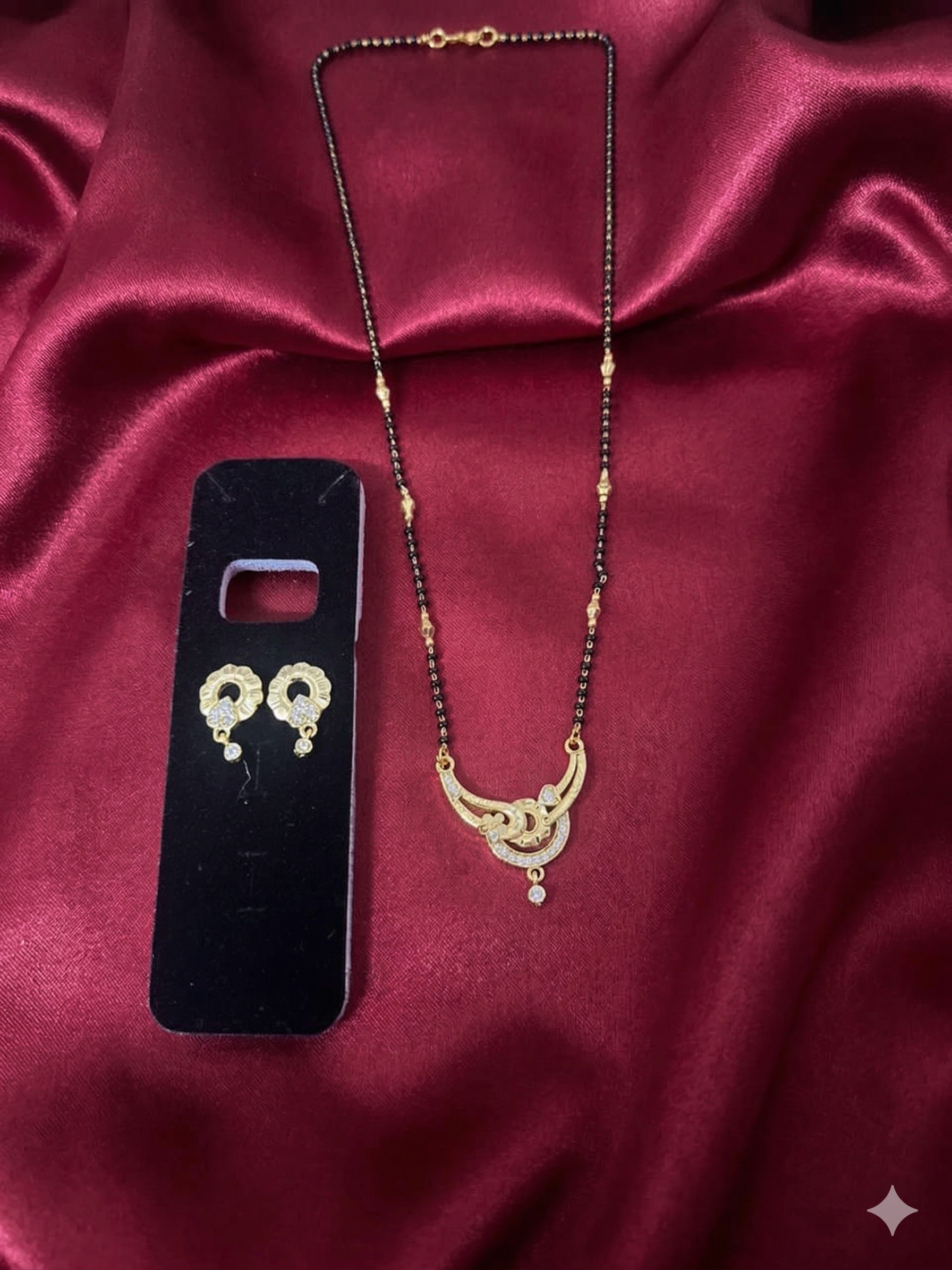 Elegant Mangalsutra Necklace & Earrings Set – Micro Plated