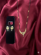 Traditional Mangalsutra Necklace & Earrings Set – Micro Plated