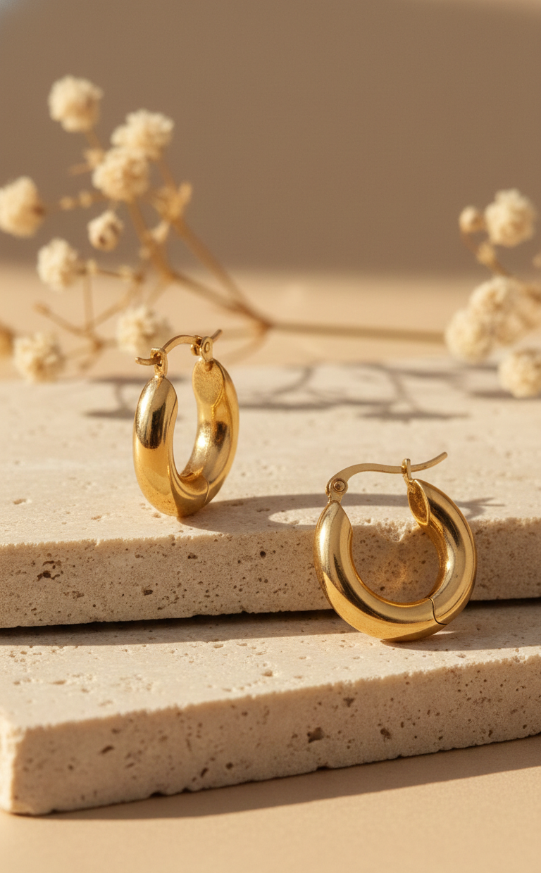 Anti Tarnish Stainless Steel Classic Hoop Earrings
