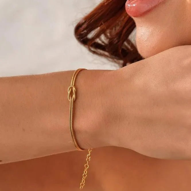 Anti Tarnish Stainless Steel Love Knot Bracelet