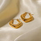 Anti Tarnish Stainless Steel Sculptural Hoop Earrings