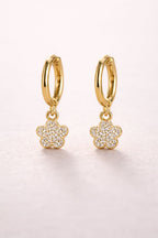 Anti Tarnish Diamond Studded Floral Drop Earrings