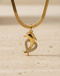Golden Dolphin Heart Pendant Necklace – Anti Tarnish