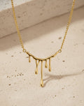 Golden Liquid Metal Drip Pendant Necklace – Anti Tarnish
