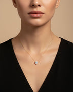 Golden Heart Gemstone Pendant Necklace – Stainless Steel
