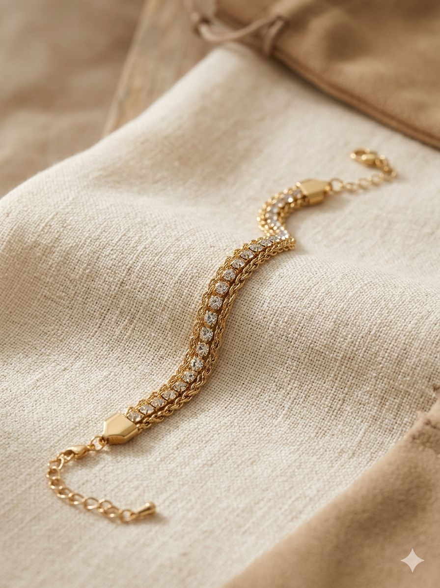 Anti Tarnish Stainless Steel Gemstone Chain Bracelet