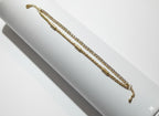 Anti Tarnish Stainless Steel Dual Row Gemstone Bracelet