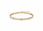 Anti Tarnish Stainless Steel Dual Row Gemstone Bracelet