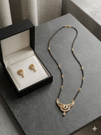 Elegant Mangalsutra Necklace & Earrings Set – Micro Plated