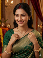 Traditional Crescent Mangalsutra Necklace & Earrings Set – Micro Plated