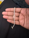 Anti Tarnish Stainless Steel Pink Halo Gemstone Bracelet