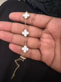 Anti Tarnish Stainless Steel Clover Charm Bracelet
