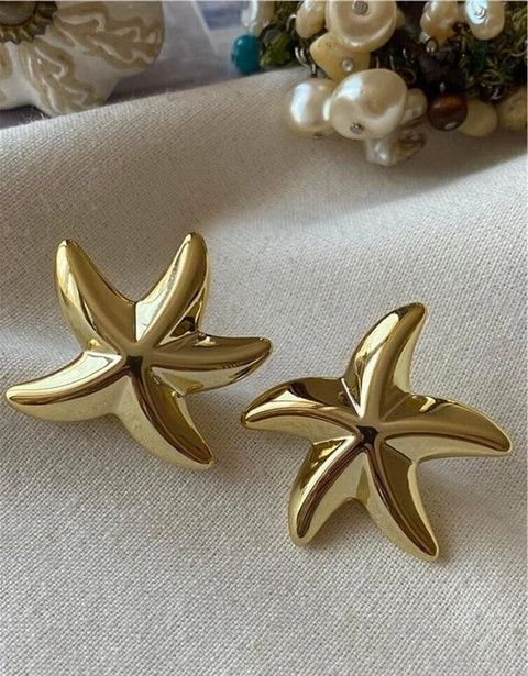 Anti Tarnish Stainless Steel Starfish Earrings