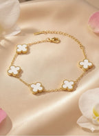 Anti Tarnish Stainless Steel Clover Charm Bracelet