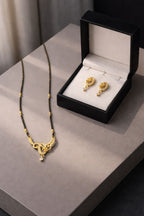 Traditional Mangalsutra Necklace & Earrings Set – Micro Plated