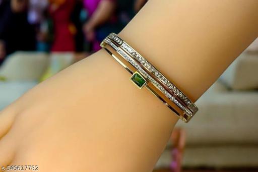 Anti Tarnish Stainless Steel Emerald Kada