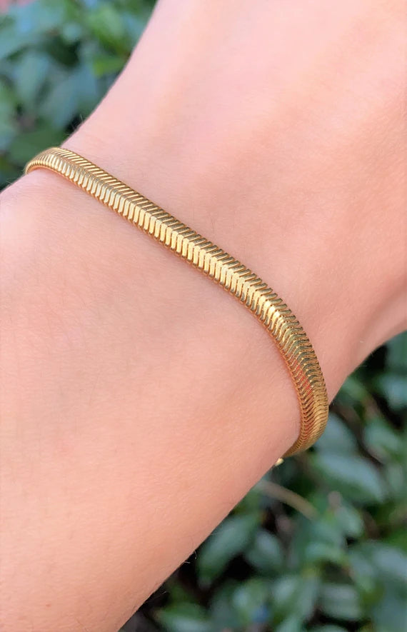 Anti Tarnish Stainless Steel Snake Chain Bracelet