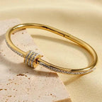 Anti Tarnish Stainless Steel Triple Line Gemstone Kada