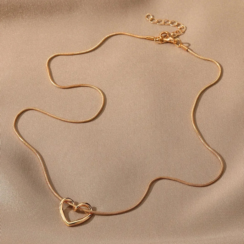 Anti Tarnish Open Heart Pendant Chain