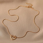 Anti Tarnish Open Heart Pendant Chain