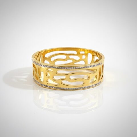 Abstract Diamond Gold Kada for Women – Zivaas Collection